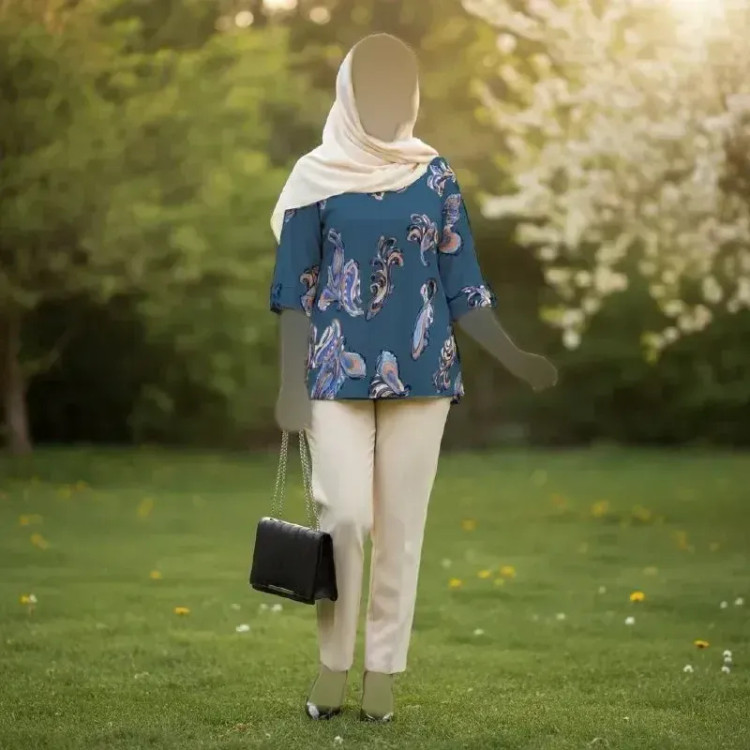 شومیز مانتویی بهاران جنس السا ایتالیایی فری سایز
