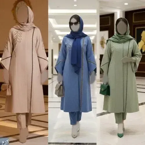 مانتو گلدوزی شده مدل رویسا جنس شانتون اسلپ درجه یک