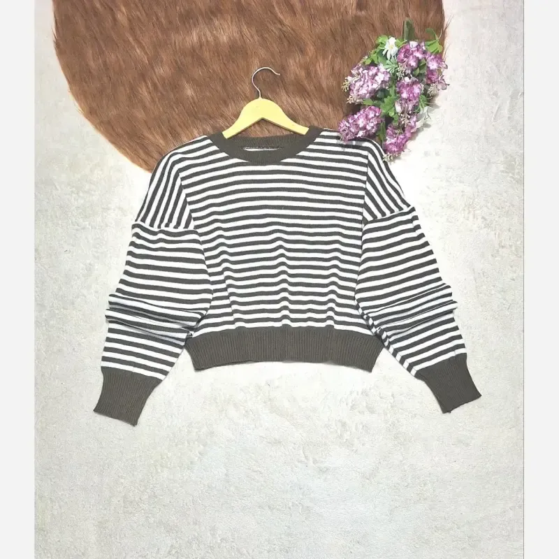 کراپ بافت راه راه خطی زنانه فری سایز کیفیت درجه یک