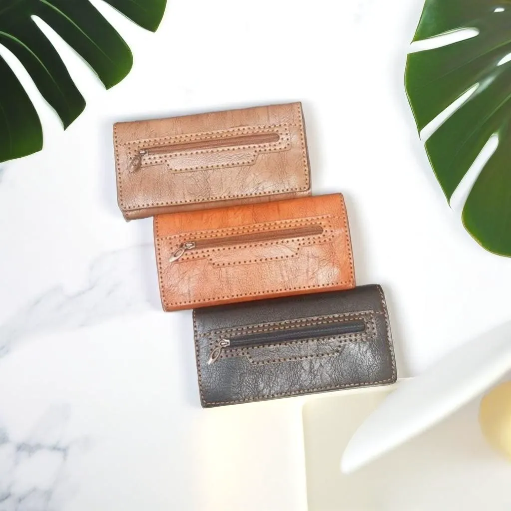 کیف پول موبایل چرم سه لت دستدوز مدل عطارد