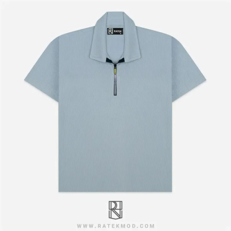 تیشرت نیم زیپ مراکشی پارچه کبریتی سایز معمولی و بزرگ