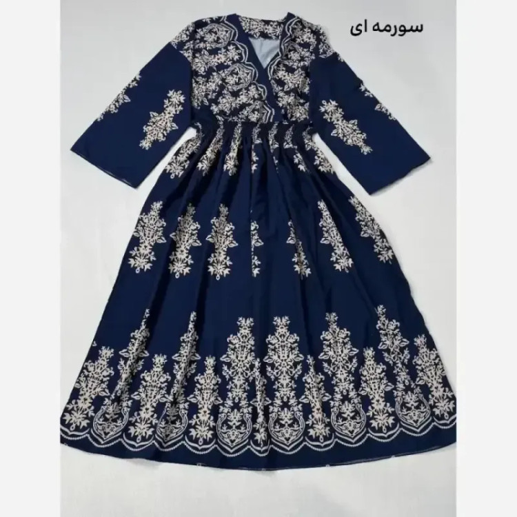 پیراهن ساحلی ترمه فلور بوگاتی فری سایز پرچین تمام کلوش