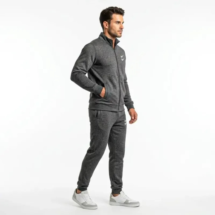 ست سویشرت و شلوار مردانه مولینه داخل کرک طوسی تیره